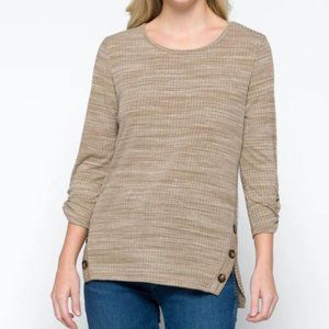 Fortune + Ivy Keira Button Detail Knit Top - Size Small